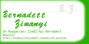 bernadett zimanyi business card